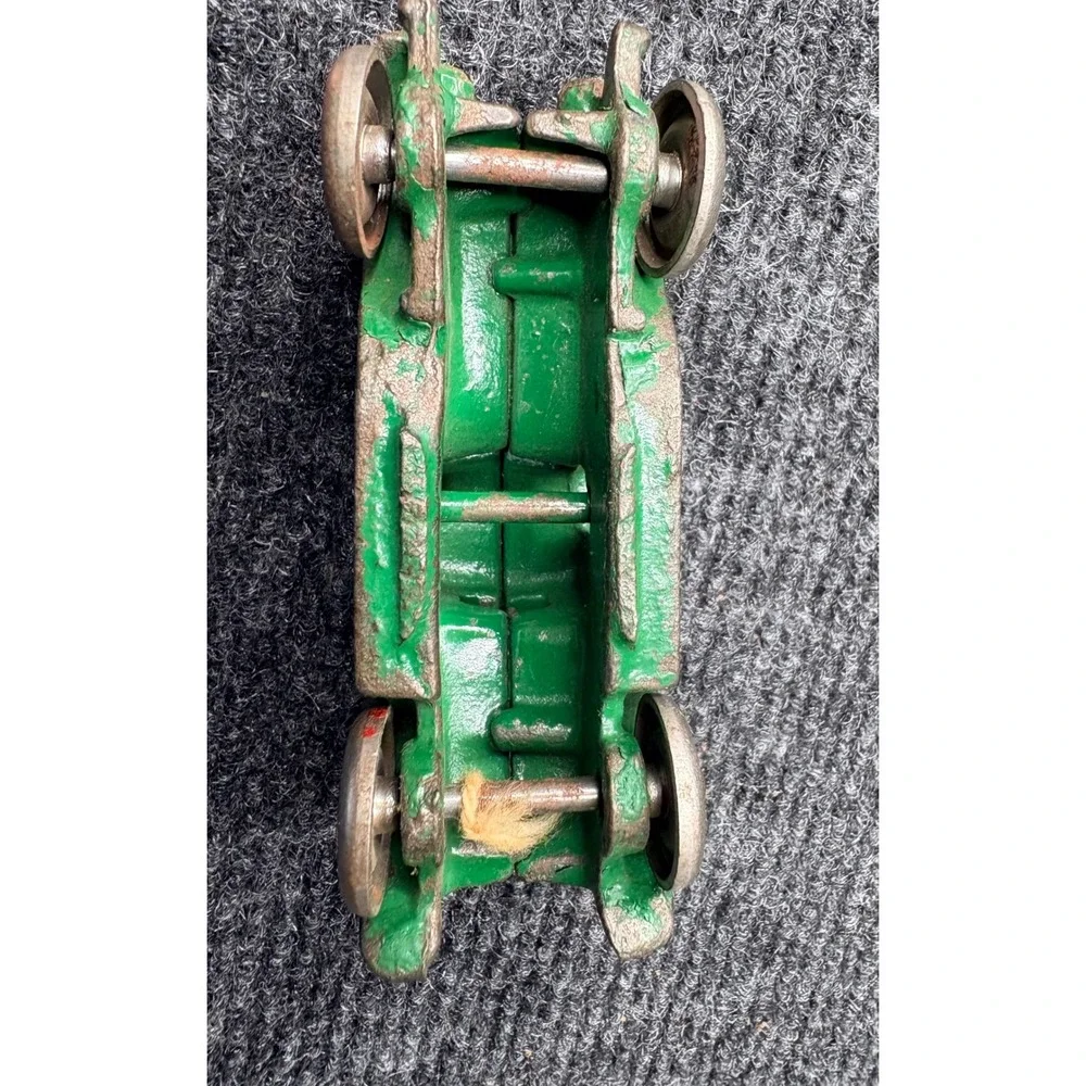 Vintage Hubley Cast Iron Toy Car Lot Red Sedan Green Coupe Antique 1930s USA